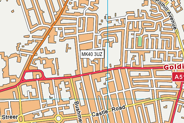 MK40 3UZ map - OS VectorMap District (Ordnance Survey)