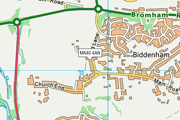 MK40 4AN map - OS VectorMap District (Ordnance Survey)