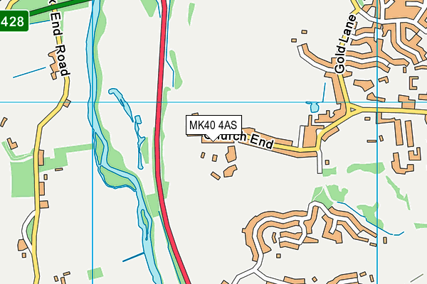 MK40 4AS map - OS VectorMap District (Ordnance Survey)