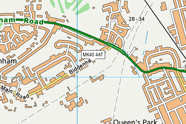 MK40 4AT map - OS VectorMap District (Ordnance Survey)