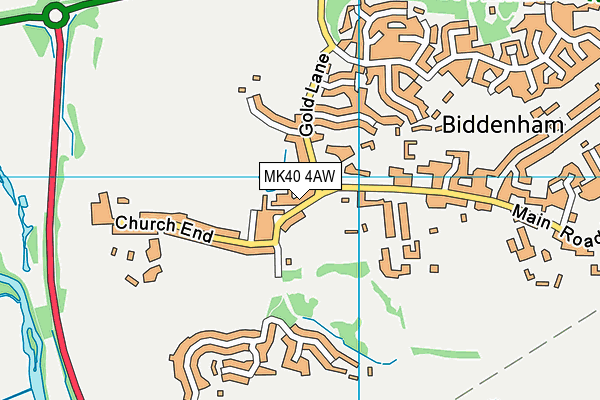 MK40 4AW map - OS VectorMap District (Ordnance Survey)