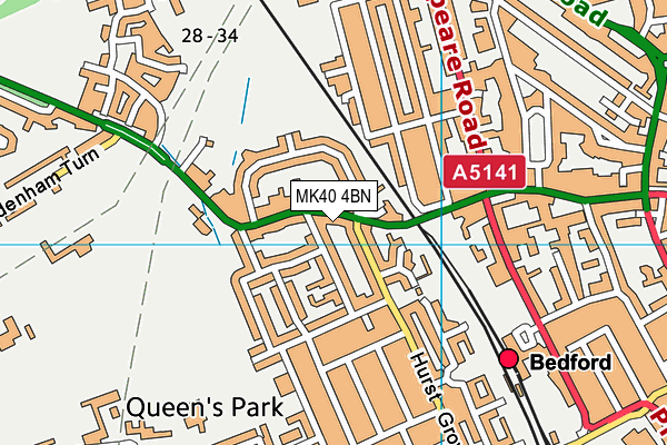 MK40 4BN map - OS VectorMap District (Ordnance Survey)