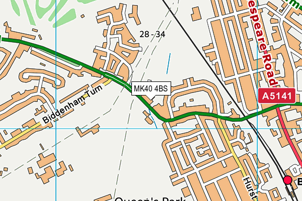 MK40 4BS map - OS VectorMap District (Ordnance Survey)