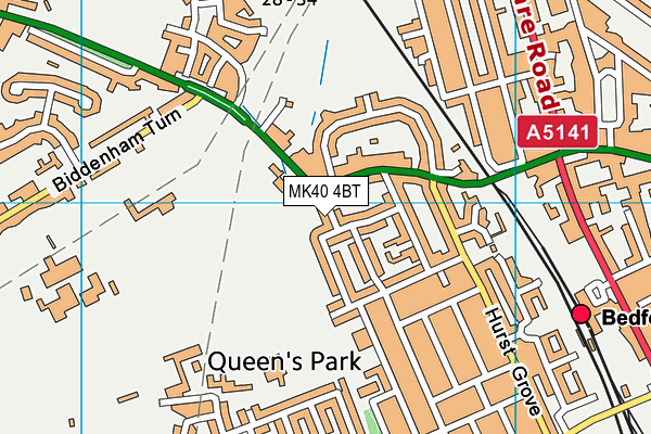 MK40 4BT map - OS VectorMap District (Ordnance Survey)