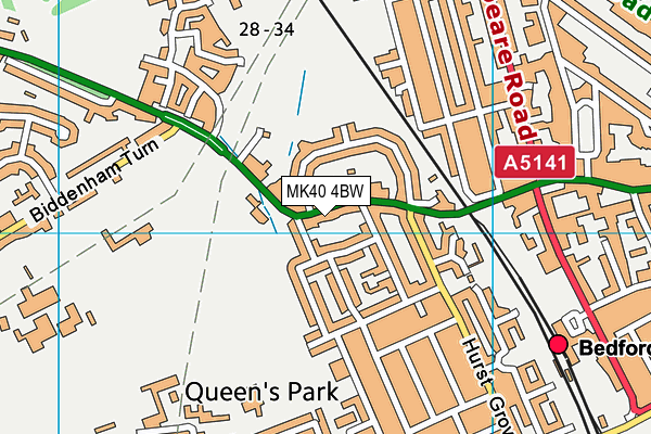 MK40 4BW map - OS VectorMap District (Ordnance Survey)