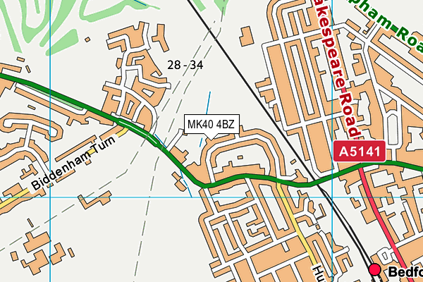 MK40 4BZ map - OS VectorMap District (Ordnance Survey)