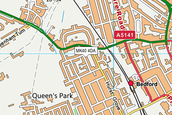 MK40 4DA map - OS VectorMap District (Ordnance Survey)