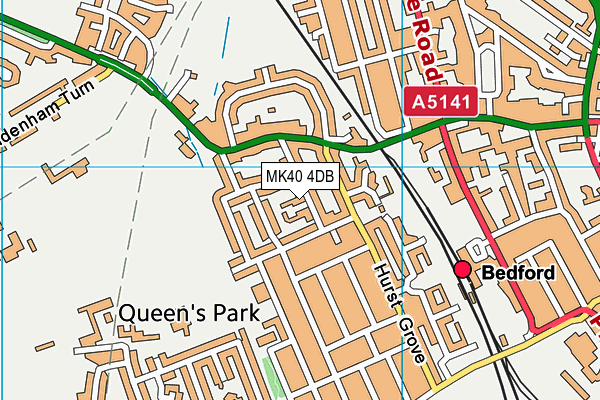 MK40 4DB map - OS VectorMap District (Ordnance Survey)