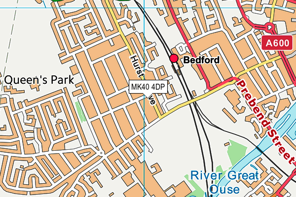 MK40 4DP map - OS VectorMap District (Ordnance Survey)