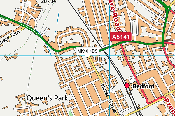 MK40 4DS map - OS VectorMap District (Ordnance Survey)