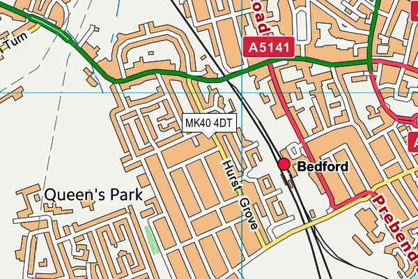 MK40 4DT map - OS VectorMap District (Ordnance Survey)