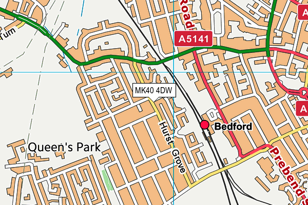 MK40 4DW map - OS VectorMap District (Ordnance Survey)