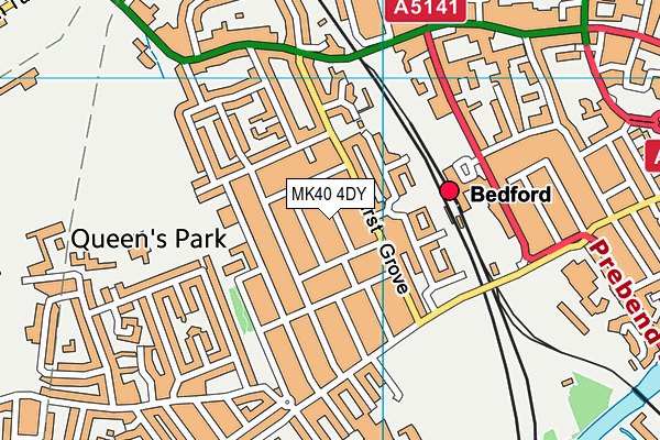 MK40 4DY map - OS VectorMap District (Ordnance Survey)