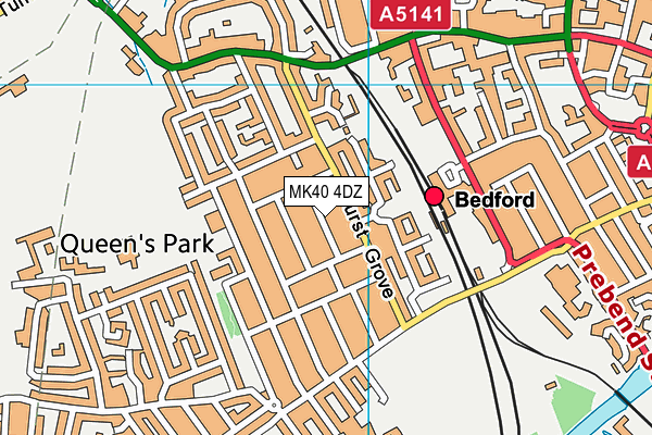 MK40 4DZ map - OS VectorMap District (Ordnance Survey)