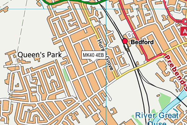 MK40 4EB map - OS VectorMap District (Ordnance Survey)