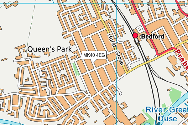 MK40 4EG map - OS VectorMap District (Ordnance Survey)