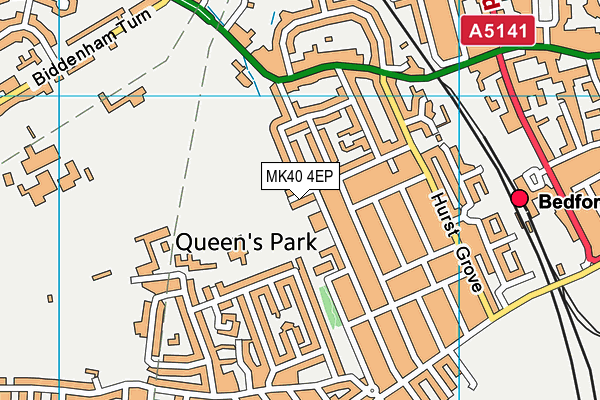 MK40 4EP map - OS VectorMap District (Ordnance Survey)