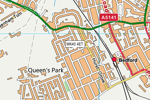 MK40 4ET map - OS VectorMap District (Ordnance Survey)