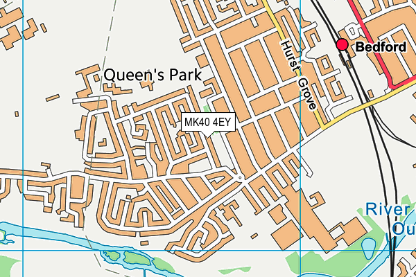 MK40 4EY map - OS VectorMap District (Ordnance Survey)