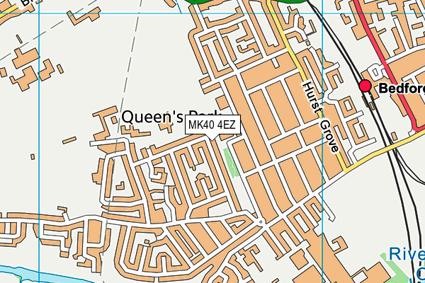 MK40 4EZ map - OS VectorMap District (Ordnance Survey)