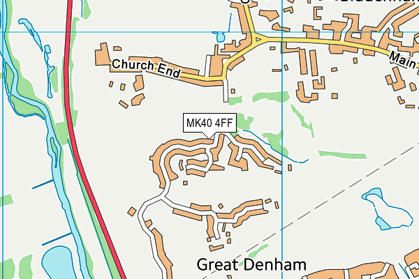 The Bedford Golf Club (Closed) map (MK40 4FF) - OS VectorMap District (Ordnance Survey)