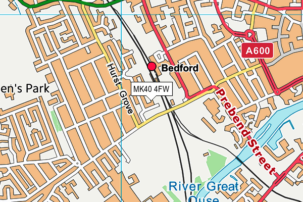 MK40 4FW map - OS VectorMap District (Ordnance Survey)