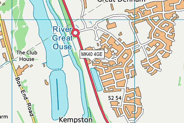 MK40 4GE map - OS VectorMap District (Ordnance Survey)