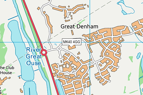 Great Denham Primary School map (MK40 4GG) - OS VectorMap District (Ordnance Survey)
