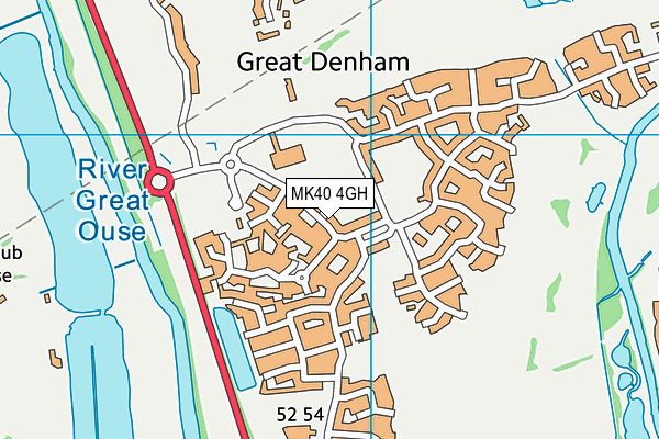 MK40 4GH map - OS VectorMap District (Ordnance Survey)