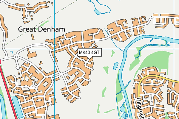 MK40 4GT map - OS VectorMap District (Ordnance Survey)
