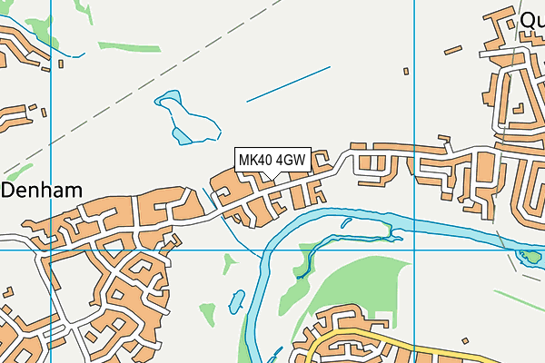 MK40 4GW map - OS VectorMap District (Ordnance Survey)