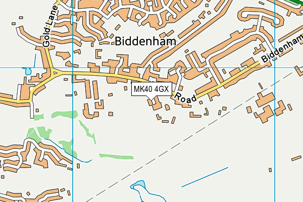 MK40 4GX map - OS VectorMap District (Ordnance Survey)