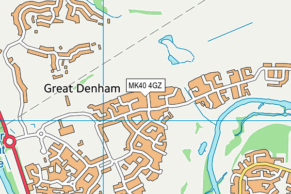 MK40 4GZ map - OS VectorMap District (Ordnance Survey)