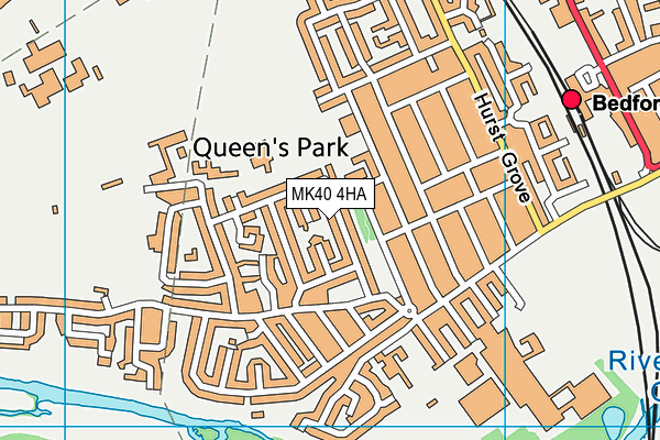 MK40 4HA map - OS VectorMap District (Ordnance Survey)