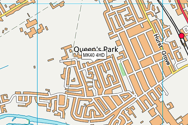 MK40 4HD map - OS VectorMap District (Ordnance Survey)