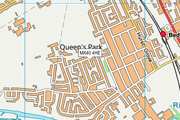 MK40 4HE map - OS VectorMap District (Ordnance Survey)