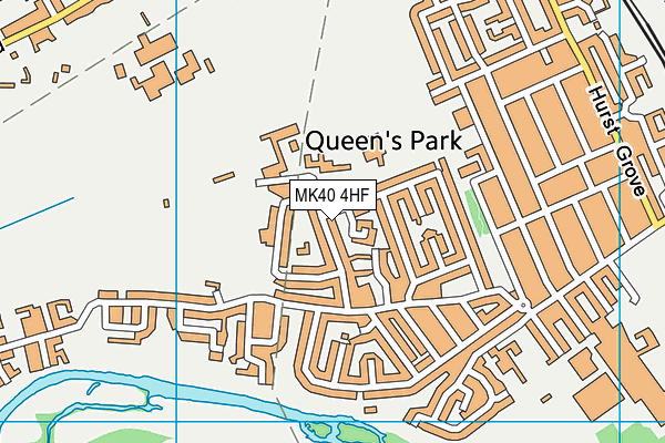 MK40 4HF map - OS VectorMap District (Ordnance Survey)