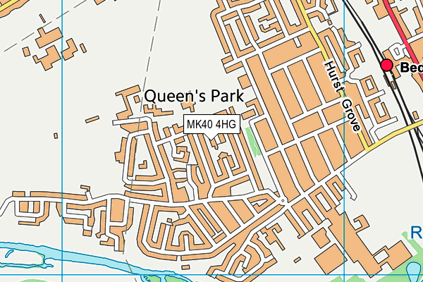MK40 4HG map - OS VectorMap District (Ordnance Survey)