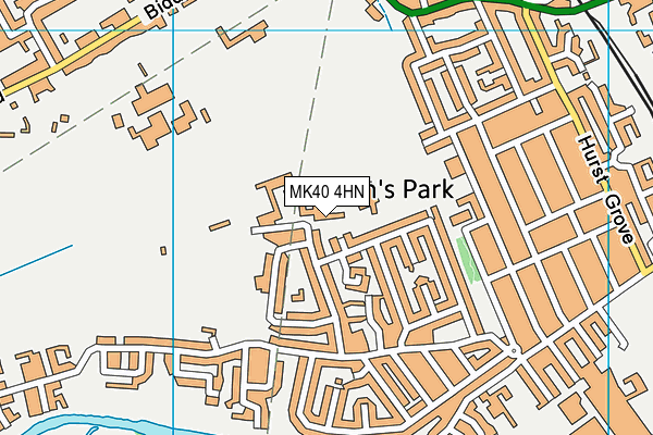 St Joseph's & St Gregory's Catholic Primary School (Lower Site) map (MK40 4HN) - OS VectorMap District (Ordnance Survey)