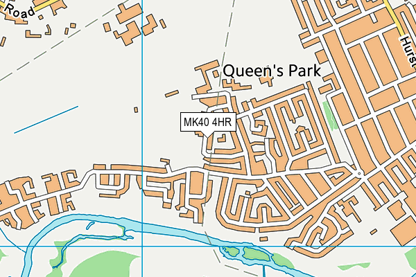 MK40 4HR map - OS VectorMap District (Ordnance Survey)