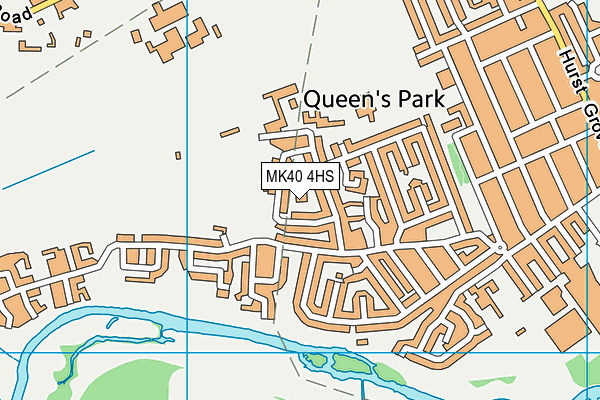 MK40 4HS map - OS VectorMap District (Ordnance Survey)