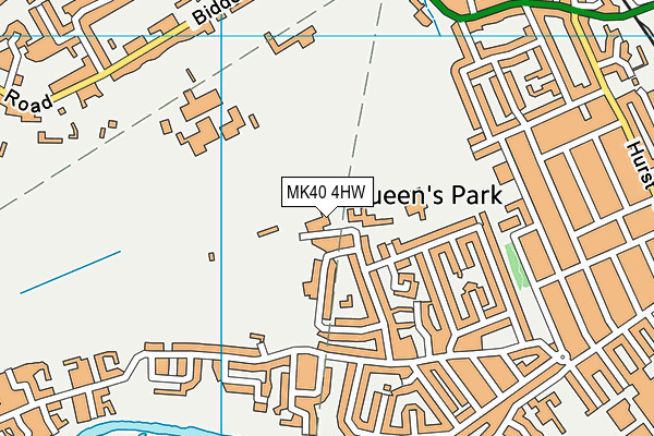 MK40 4HW map - OS VectorMap District (Ordnance Survey)