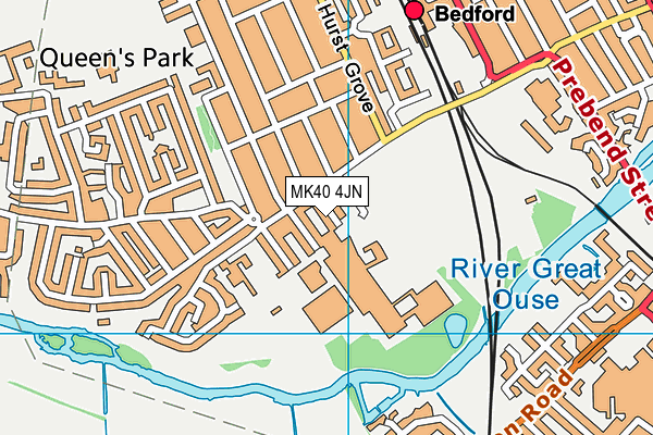 MK40 4JN map - OS VectorMap District (Ordnance Survey)
