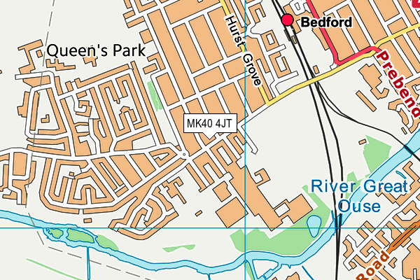 MK40 4JT map - OS VectorMap District (Ordnance Survey)