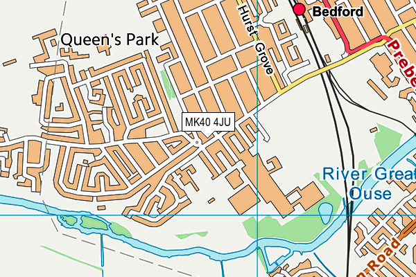 MK40 4JU map - OS VectorMap District (Ordnance Survey)