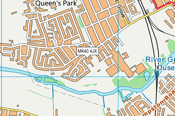 MK40 4JX map - OS VectorMap District (Ordnance Survey)