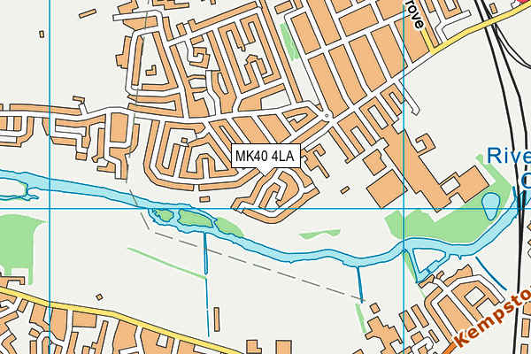 MK40 4LA map - OS VectorMap District (Ordnance Survey)