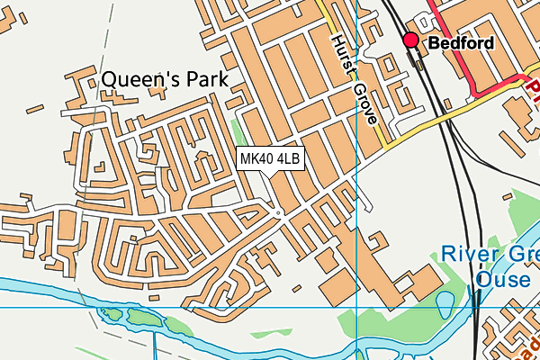 MK40 4LB map - OS VectorMap District (Ordnance Survey)