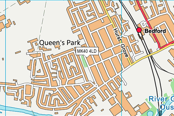 MK40 4LD map - OS VectorMap District (Ordnance Survey)