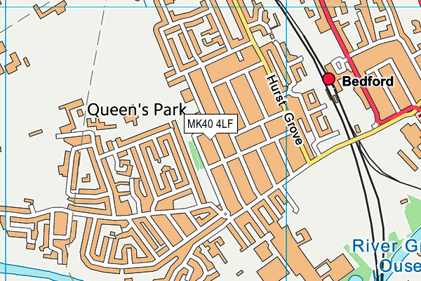 MK40 4LF map - OS VectorMap District (Ordnance Survey)